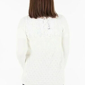 Molly Bracken lightweight  open front mid length black lace trim cardigan M